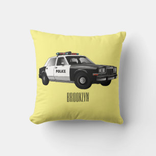 Almofada Ilustração de desenho animado de carro da polícia