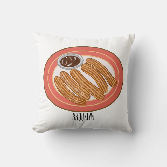Almofada Ilustração de desenho animado de Churro (Frente)