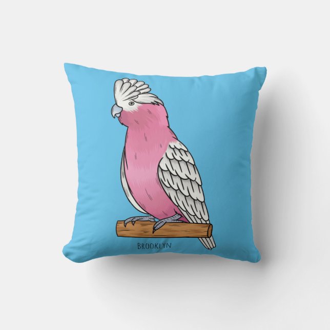 Almofada Ilustração de desenho animado de galah bird (Frente)