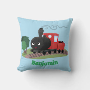 Almofada Ilustração de desenho animado de locomotiva de com