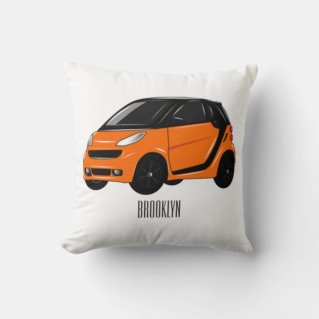 Almofada Ilustração de desenho animado de microcarro (Frente)