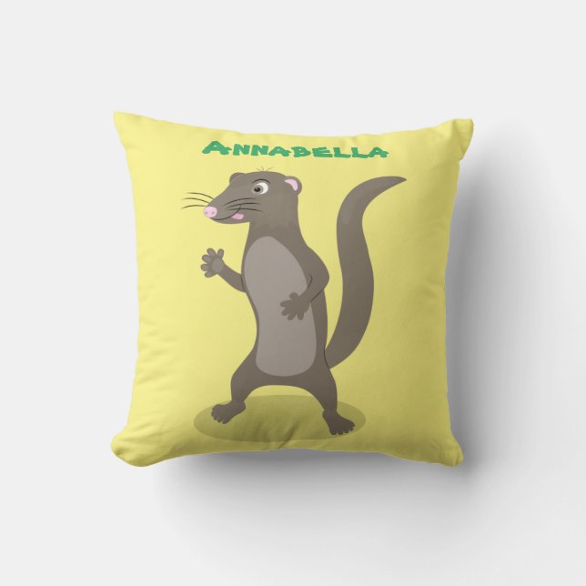 Almofada Ilustração de desenho animado de monguose (Frente)