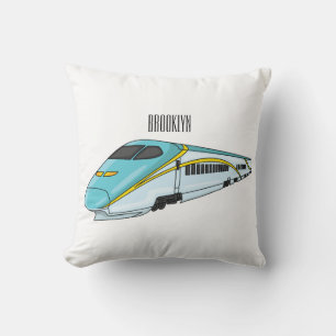 Almofada Ilustração de desenho animado de trem de bala de a
