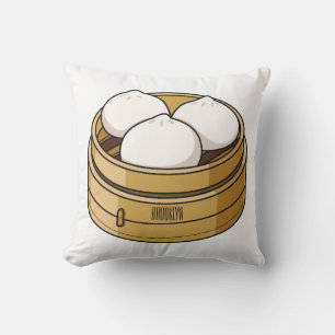 Almofada Ilustração de desenho animado Dim sum