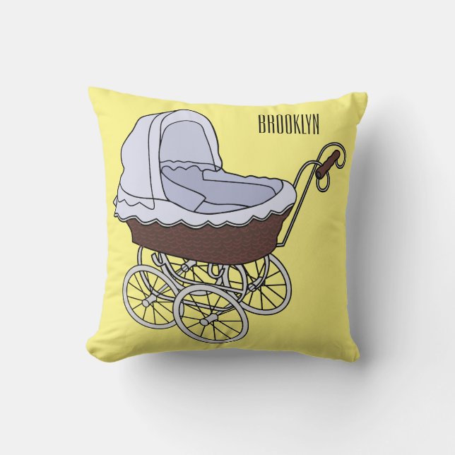 Almofada Ilustração de desenho animado do stroller (Frente)