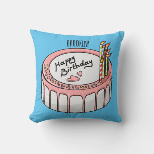 Almofada Ilustração de desenho de bolo de aniversário