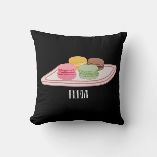 Almofada Ilustração de desenho de Macaron (Frente)