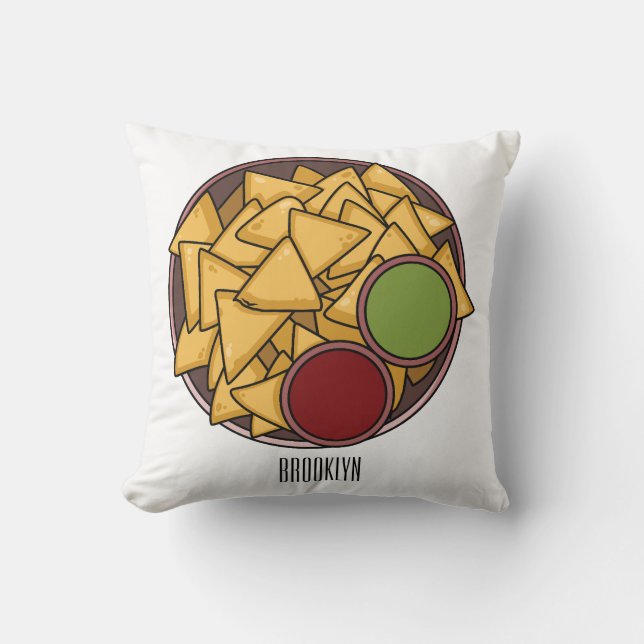Almofada Ilustração de desenho de Nachos (Frente)