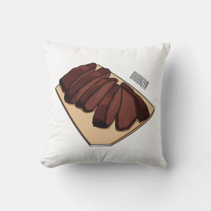 Almofada Ilustração de desenho do peito de carne