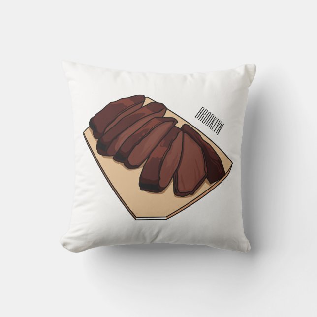 Almofada Ilustração de desenho do peito de carne (Frente)