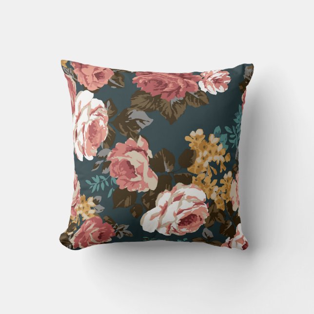 Almofada ilustração de design de flores bonitas, arte, patê (Frente)