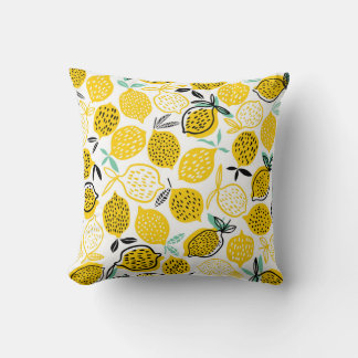Almofada Ilustração de Design de Lemon Summer Vintage