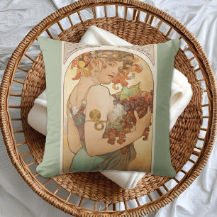 Almofada Ilustração de fruta Alphonse Mucha