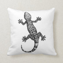 ILUSTRAÇÃO DE GECKO LIZARD A PRETO E BRANCO