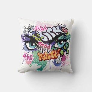 Almofada ilustração de grafite com letras de grafite de rua