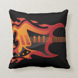 Almofada Ilustração de Incêndio de Guitarra Elétrica