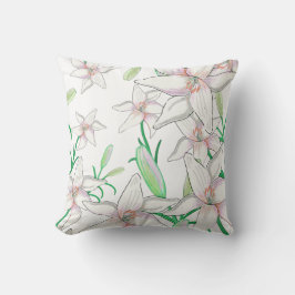 Almofada Ilustração de Lily Branca