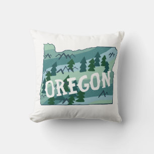 Almofada Ilustração de Mapa de Estado do Oregon