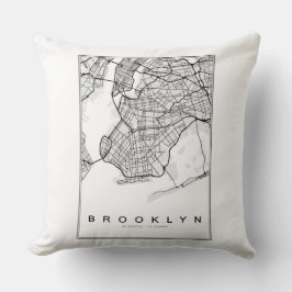 Almofada Ilustração de Mapa do Brooklyn