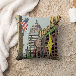 Almofada Ilustração de Natal de Manhattan Winter New York