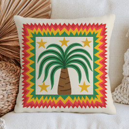 Almofada Ilustração de Palmeira Tropical Retro Pop Art
