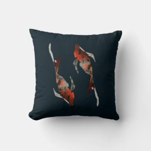 Almofada Ilustração de peixe coi de aquarela