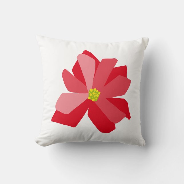 Almofada Ilustração de Poinsettia (Frente)