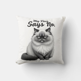 Almofada Ilustração de Rosto de Gato Engraçado – Arte de Ga