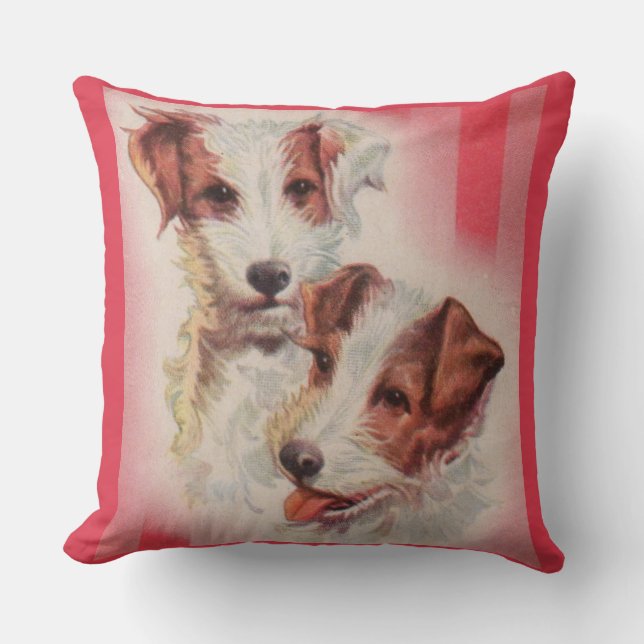 Almofada Ilustração de terriers Jack Russell FOFOS (Frente)
