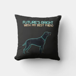 Almofada Ilustração de um cão Labrador preto