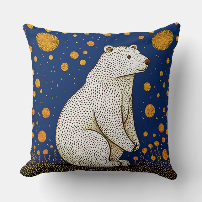 Almofada Ilustração de Urso Polar (Frente)