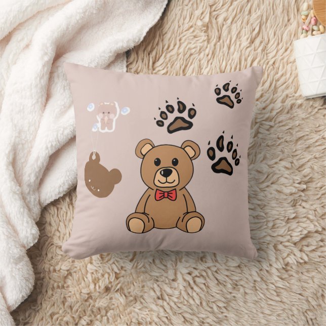 Almofada Ilustração de Urso Teddy Kawaii (Cobertor)