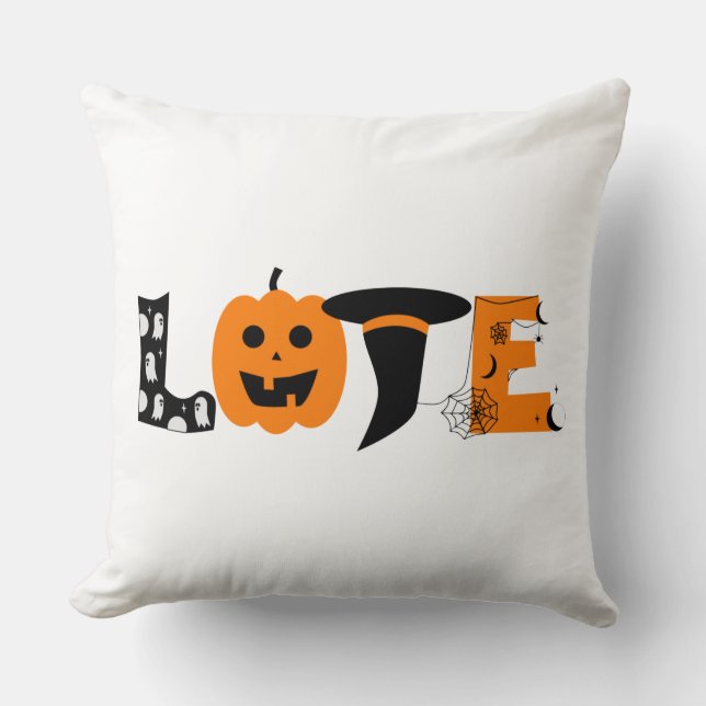 Almofada ilustração divertida do amor de halloween (Frente)