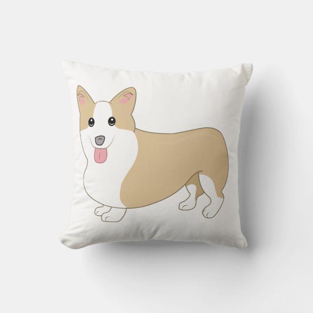 Almofada Ilustração do cão do Corgi de Galês (Frente)