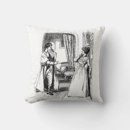 Almofada Ilustração do Livro Vintage de Jane Austen