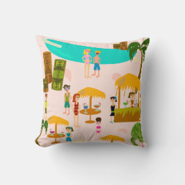 Almofada Ilustração do Partido da Piscina Swanky