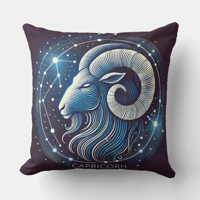 Almofada Ilustração do Signo de Capricórnio (Frente)