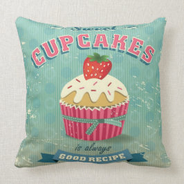 Almofada Ilustração do sinal dos cupcakes do vintage