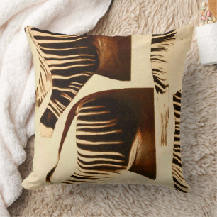 Almofada Ilustração dos Quateres de Vintage Zebra Hind