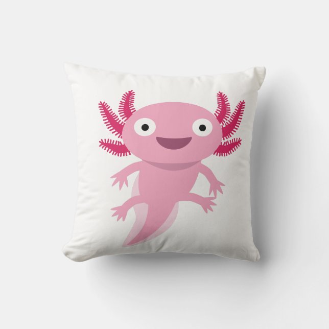 Almofada Ilustração Engraçada Axolotl (Frente)