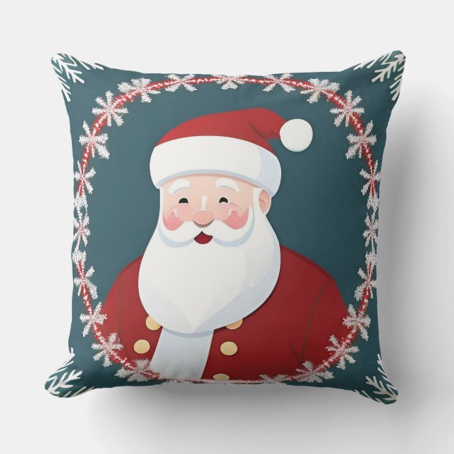 Almofada Ilustração Festiva com Papai Noel (Frente)