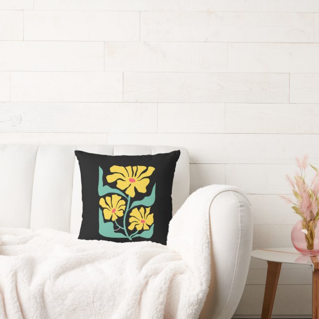Almofada Ilustração Floral de Arte (Sofá)