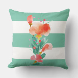 Almofada Ilustração Floral em Aquarela de Verão