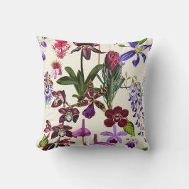 Almofada Ilustração floral tropical com flores.