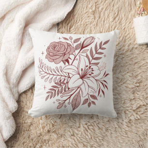 Almofada Ilustração Floral Vintage Boho