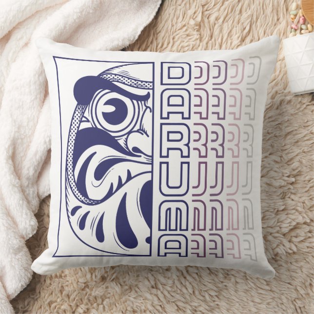 Almofada Ilustração Japonesa de Boneco Daruma (Cobertor)