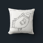Almofada Ilustração Minimalista da Arte do Pássaro<br><div class="desc">Desenho minimalista de um pássaro no estilo da arte popular e slogan do "lar tuíte".</div>