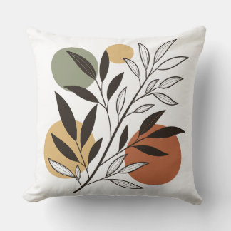 Almofada Ilustração Minimalista da Planta Boho
