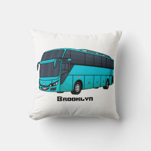 Almofada Ilustração moderna do desenho animado do ônibus