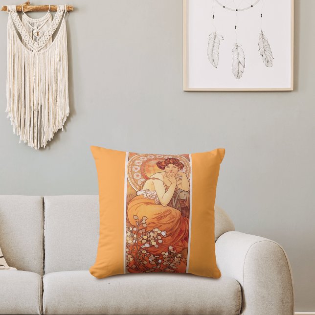 Almofada Ilustração Topaz Alphonse Mucha Nouveau (Criador carregado)